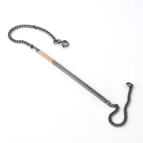 Bracelet / oxidized silver w gold end